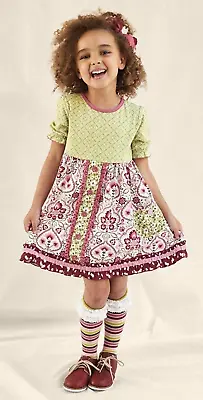 NWT Matilda Jane Heart To Heart Daydream Floral Medallion Print Dress Girl's 12 • $22.99