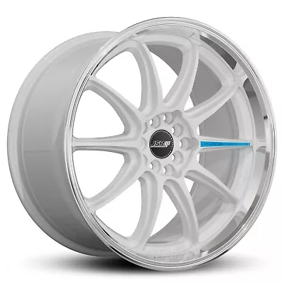 Jdm Wheels 18  Jsr St37 Gloss White Machined Lip 18x8.5 +35 5x100 - 5x114.3 Rims • $1449