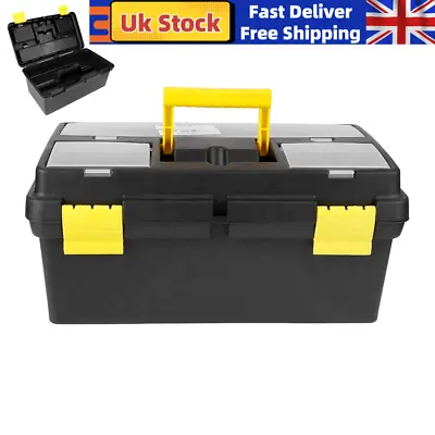 Large Plastic Tool Box Chest Lockable Removable Storage Compartments Cantilever. • £17.94