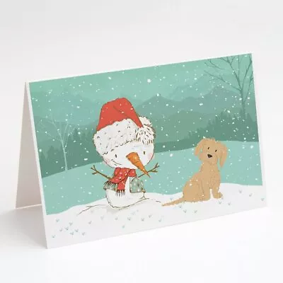 Brown Maltese Snowman Christmas Greeting Cards And Envelopes Pack Of 8 • $16.99