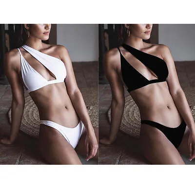 Women 2pcs Swimwear Bandage Bra Thong Bikini Set Push-up Padded Bathing Swimsuit • $24.99