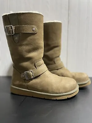 Ugg Australia Kensington Buckle Boots Tan Leather Womens Size 7 • £32.78