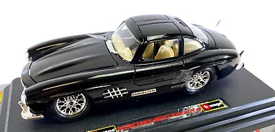 VTG Mercedes Benz 300SL 1954 1/24 Burago Die Cast Car Black Cancer Charity DS44 • $4.99