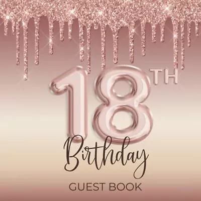 18th Birthday Guest Book Rose Gold Drip / Party Keepsake Gift To Sign Message... • £10.81