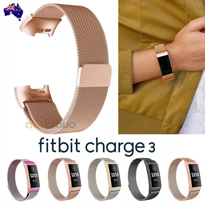 For Fitbit Charge 3 Strap Replacement Milanese Watch Band Stainless Steel Magnet • $9.79