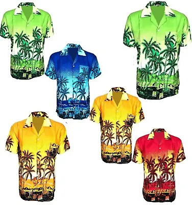 £7.99 • Buy Mens Hawaiian Shirt Dress Vintage Aloha Fancy Stag Beach Shirts Funky Tops Polo
