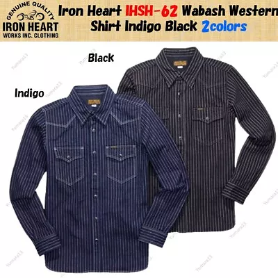 Iron Heart IHSH-62 Wabash Western Shirt Indigo Black 2colors LS-XXXL • $235.15