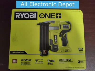 $108.95 • Buy New RYOBI 18V One+ Airstrike Cordless Brad Nailer 18GA P321 Tool Only
