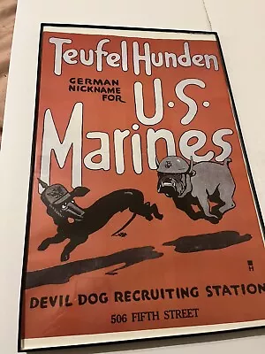 Devil Dog Recruiting Station U.S. Marines Poster • $24