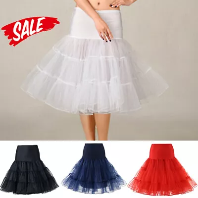 Retro Under Skirt 67cm Swing Tutu Petticoat Rockabilly Tulle Crinoline Slips • $12.99