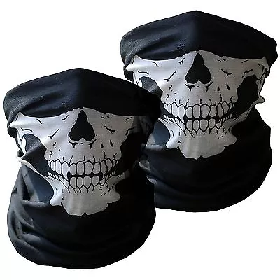 Motorcycle Half Face Skull Mask 2-Pack Riding Outdoors Cover Bandana Protect • $5.99