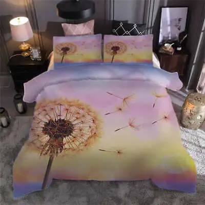 Fluffy Dandelion3D Print Duvet Quilt Doona Covers Pillow Case Bedding Sets • £51.01