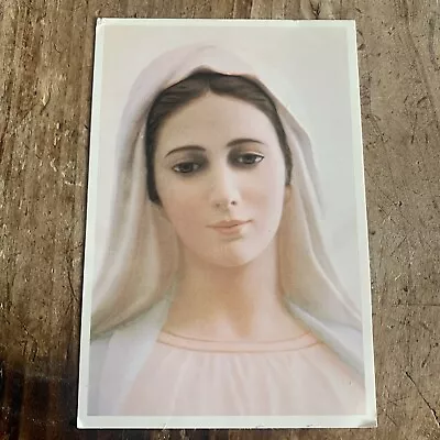 Vtg Religious Our Lady Of Medjugorje Print 6.5” X 4.5” Inches Holy Card German • $12.99