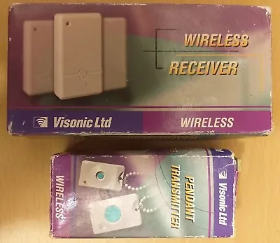 Visonic WT-201 A WP Pendant Transmitter & WR-300 U Wireless Receiver Free P&P • $93.25