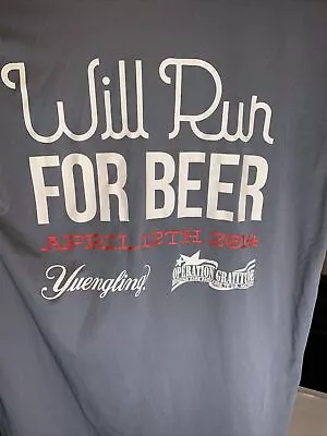 Yuengling Lager Tshirt. Men’s Medium Grey. Quick Dry Polyester Will Run For Beer • $2.99