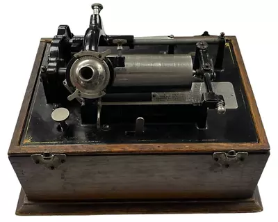 Antique Edison Standard 4 Clip Square Lid 2 Minute Cylinder Phonograph NR RUNS!! • $395