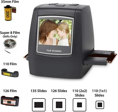 22MP Film Scanner 35mm/135 110 126KPK 2.4  Slides & Negatives Color LCD Viewer • $158.55