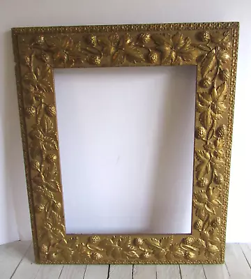 Vtg Antique Wood Gold Gesso Frame Leaves Berries Art Nouveau Aesthetic 11 X 14 • $125