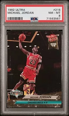 1992 Fleer ULTRA  #216  Michael AIR JORDAN NBA Chicago BULLS NM- MINT PSA 8 3567 • $9.50