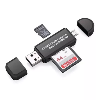 Mini Micro USB OTG To USB 2.0 Adapter SD/Micro SD Card Reader+Standard USB • $4.69