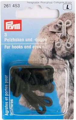 £4.20 • Buy Prym Fur Hooks And Eyes Black Covered, 3 Piece