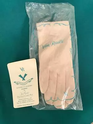 Ladies Vintage VAN RAALTE Short Beige Gloves ~ Size 7.5 ~ New In Bag • $14.99