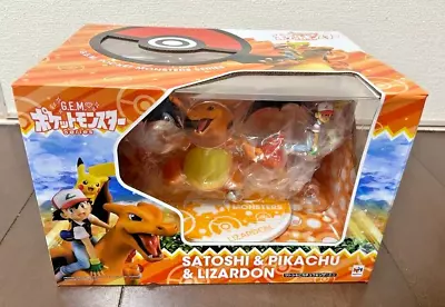 MegaHouse G.E.M. Series Pokemon Satoshi & Pikachu & Lizardon Figure Brand New • $419.50