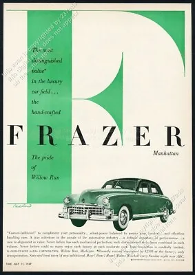 1949 Kaiser Frazer Manhattan Car Photo Paul Rand Art Vintage Print Ad • $8.09