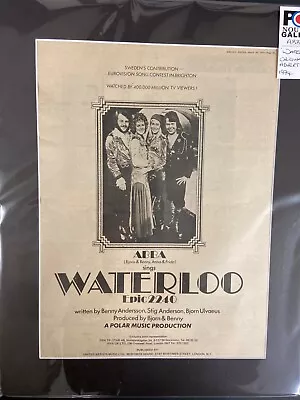 A Original 1974 Poster Ad  For ABBA Waterloo • £52
