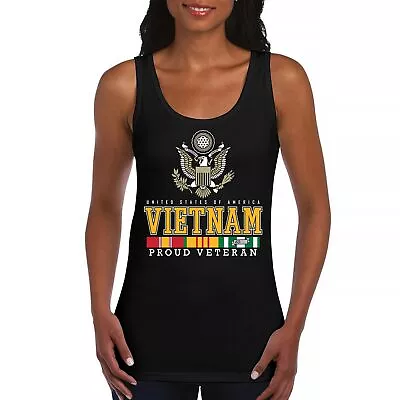 Vietnam War Proud Veteran Women's Tank Top American Army Vet DD 214 Patriot  • $18.95