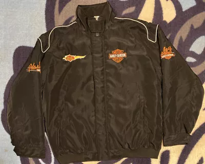 Harley Davidson White Label Vtg Embroidered Stitched Black Classic Jacket 2XL • $100