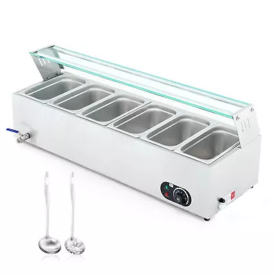 Commercial Food Warmer 3/4/6 Pans Bain Marie For Food Court Buffet Restaurant • $229.99