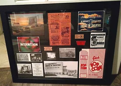 DRIVE IN MOVIE THEATRE Tribute Vintage Display Tickets Flyer Speaker Collage'  • $74.34