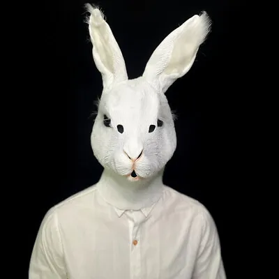 Farm Party Animal Headdress Plush Rabbit Latex Mask Cosplay. • £30