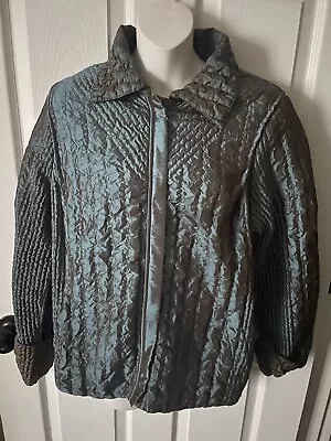 Women’s Ubu Iridescent Crinkle Blue/brown Jacket Size L • $29