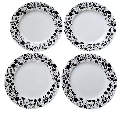 Disney Mickey Mouse All Over Set Of 4 Ceramic Dinner Plates 10.5  Brand New • $34.99