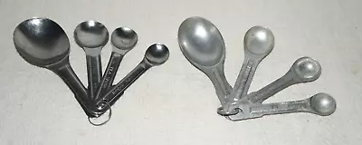 2 Sets Vintage Metal / Aluminum MEASURING SPOONS Tablespoon Teaspoons • $8