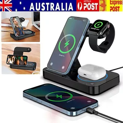 Foldable 3 In 1 Wireless Charger Station Fast Charging For Samsung Watch IPhone • $27.97