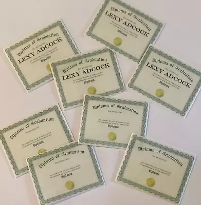 Set Of 12 Mini Edible Diplomas For Desserts Add Name Pre Cut 1.35 X1.75  Grad • $7