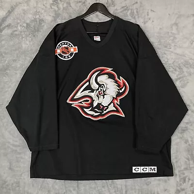 Vintage Buffalo Sabres Jersey Goat Head Center Ice CCM Black XL Canada Practice • $49.95