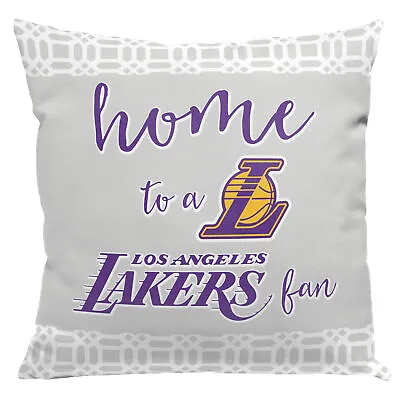 Northwest NBA Los Angeles Lakers Home Fan 2 Piece Throw Pillow Cover 18x18 • $24.99