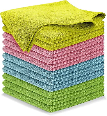 Microfiber Cleaning Cloth 12pcs 16x16 Inch High Performance 1200 Washes Ultra • $8.46