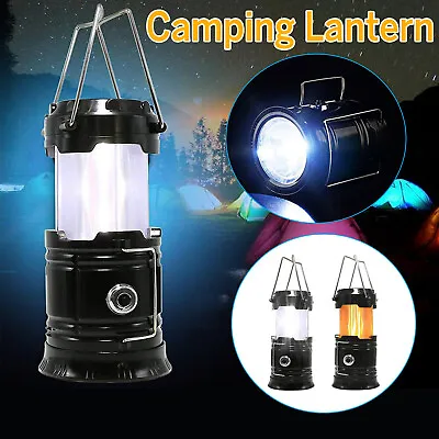 $8.73 • Buy USB Solar Portable LED Flashlight Rechargeable Camping Tent Light Lantern Lamp