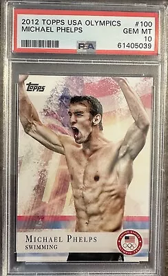 Michael Phelps 2012 Topps USA Olympics Most Decorated Olympian PSA 10 GEM 🥇🥇🥇 • $84.99