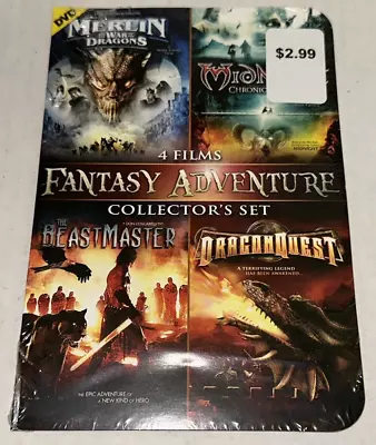 4-DVD Fantasy-Adventure Collection Beastmaster Merlin Dragonquest SEALED Sleeve • $15.74