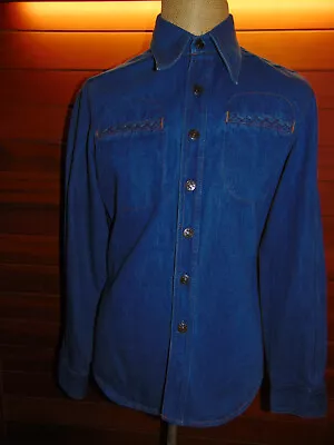 Vintage Europe Craft Embroidered Heavy Denim Shirt / Jacket Made In Hong Kong • $19.99