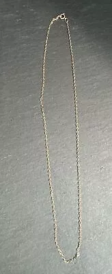 9 Ct Gold Chain 16 Inches .weighs 1.1 Grams.. Hallmarked 9ct On Clasp • £50