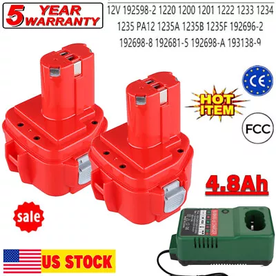 4.8Ah 12V Ni-Mh Battery For Makita 1200 1220 1201 1222 1233 1234 1235 PA12 1/2PC • $20.89