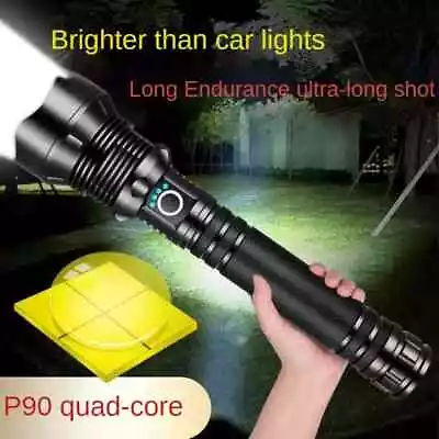 Powerful LED Flashlight Super Bright 10000000LM P90 Rechargeable Zoom Torch Lamp • $13.75