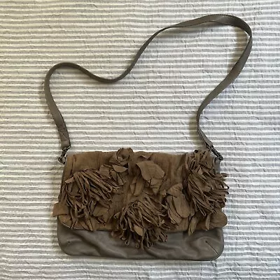 Anthropology Miss Albright Leather Ruffle Purse • $20